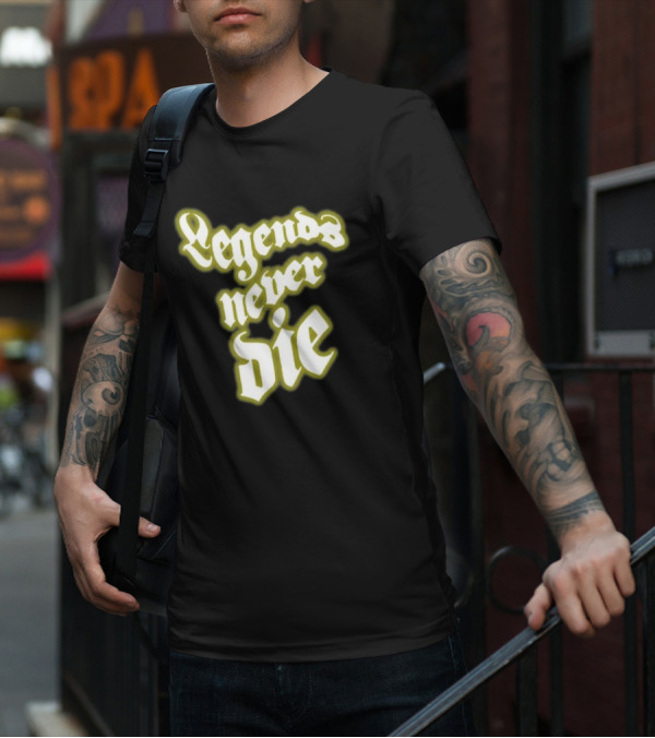 Juice Wrld Legends Never Die Text Gothic T-Shirt