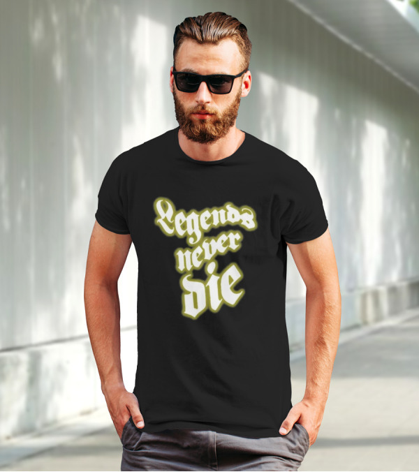 Juice Wrld Legends Never Die Text Gothic T-Shirt