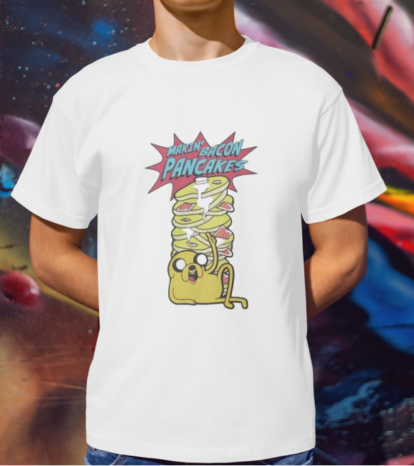 Adventure Time Jake Makin' Bacon Pancakes Stack T-Shirt