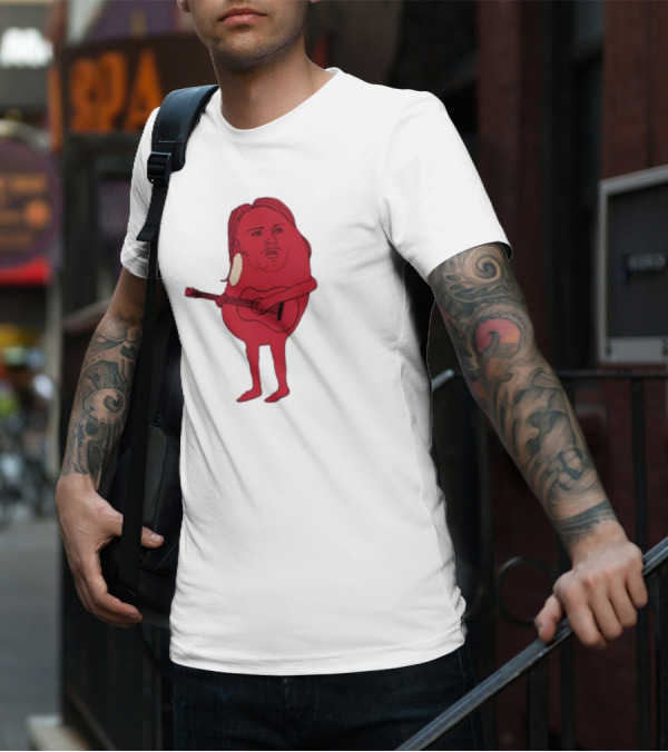 Penkmatters Kurt Cobain Red Character With Guitar T-Shirt