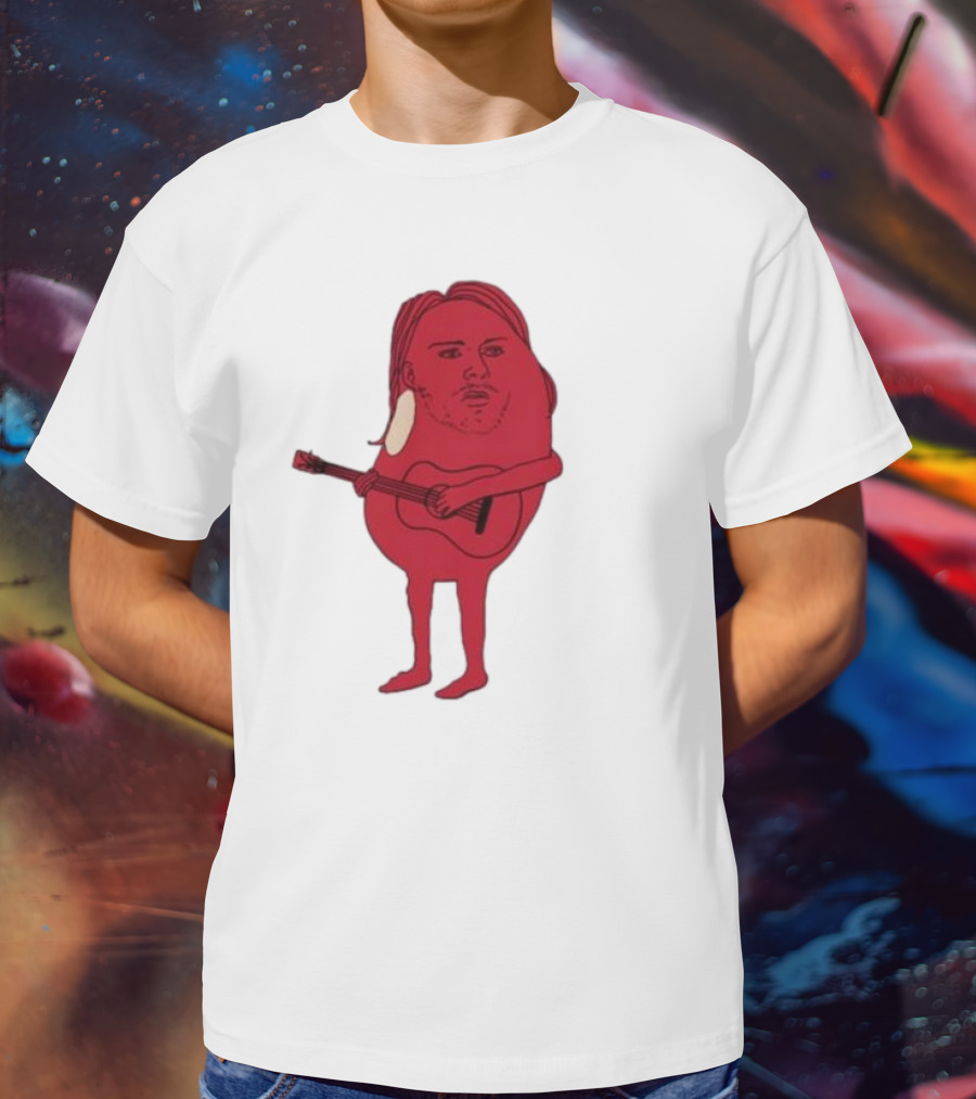 Penkmatters Kurt Cobain Red Character With Guitar T-Shirt