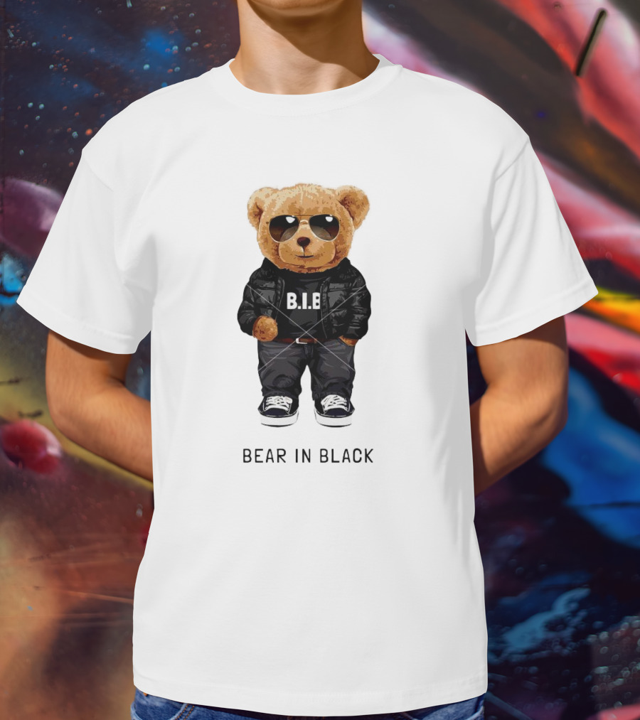 Bear In Black B.I.B Black In My Happy Color T-Shirt