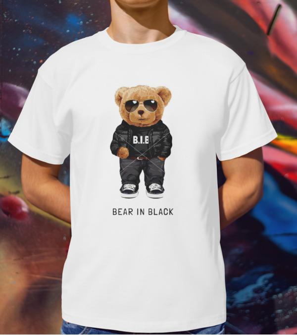 Bear In Black B.I.B Black In My Happy Color T-Shirt