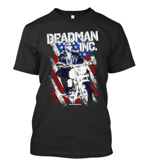 WWE Undertaker Deadman Inc American Flag Motorcycle Rider T-Shirt