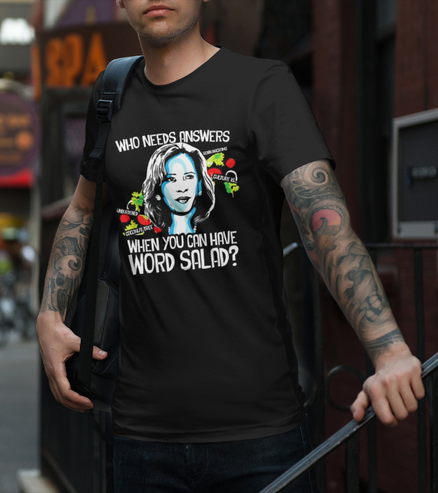 Who Needs Answers When You Can Have Word Salad Unburdened Coconut Tree Culture Is Venn Diagrams T-Shirt