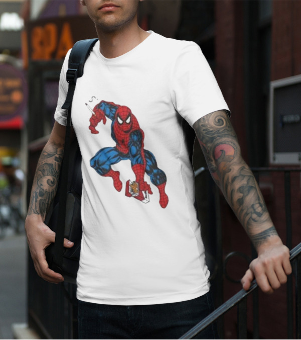 The Amazing Smokerman Comic Parody Smoking Jumping Hero T-Shirt