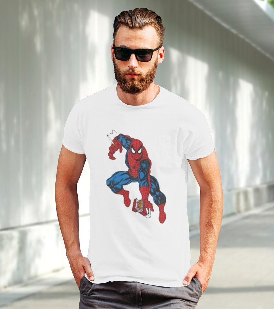 The Amazing Smokerman Comic Parody Smoking Jumping Hero T-Shirt