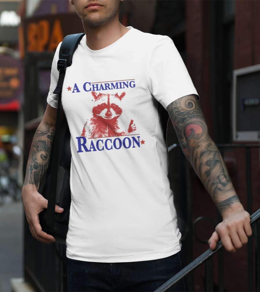 A Charming Raccoon Thumbs Up T-Shirt