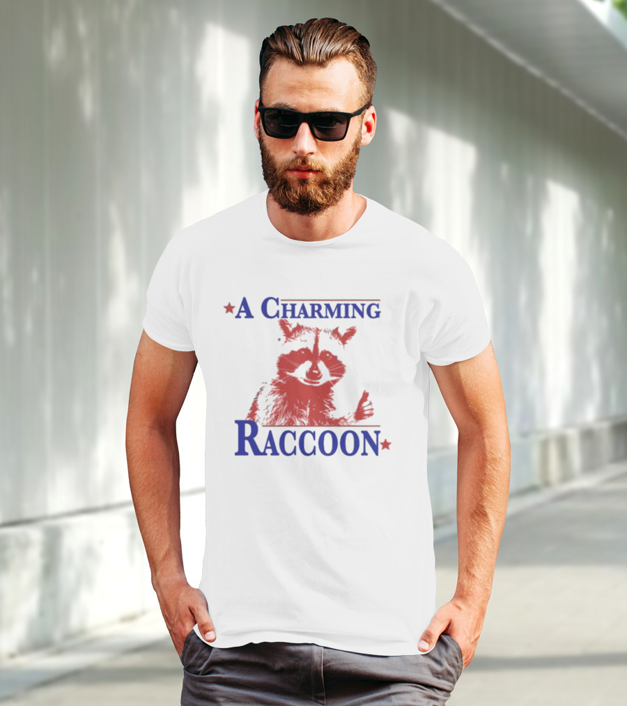 A Charming Raccoon Thumbs Up T-Shirt