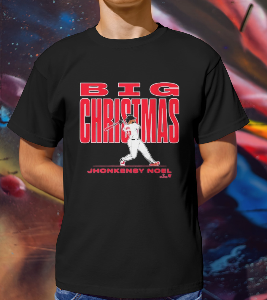 Jhonkensy Noel Big Christmas Baseball Player Swing T-Shirt