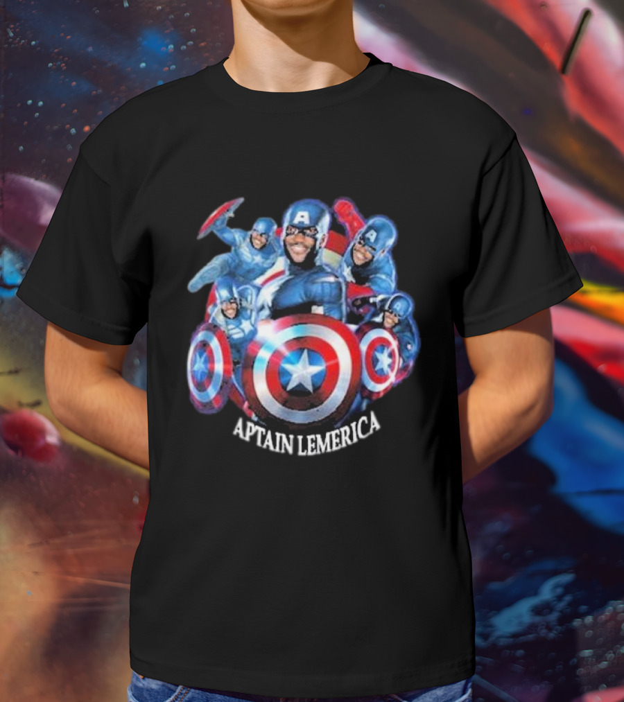 Captain Lemerica Superhero Parody Shield Characters T-Shirt