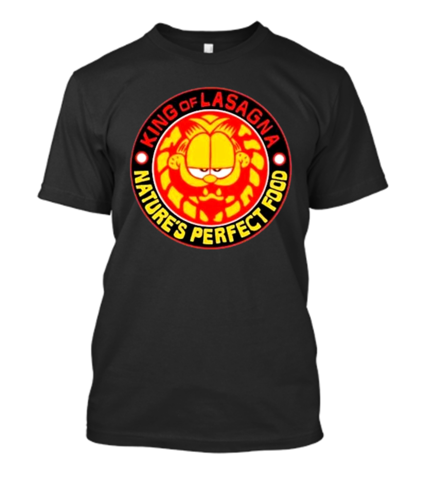 King Of Lasagna Nature's Perfect Food Garfield Emblem T-Shirt