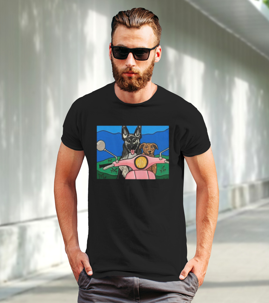 Pinkscooter Vespa Dogs Adventure T-Shirt