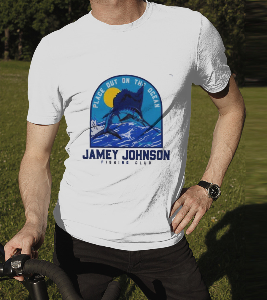 Place Out On The Ocean Jamey Johnson Fishing Club Marlin Jumping T-Shirt