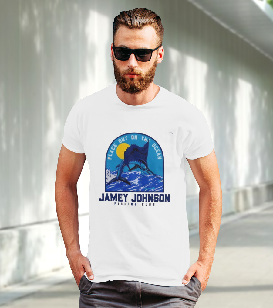 Place Out On The Ocean Jamey Johnson Fishing Club Marlin Jumping T-Shirt