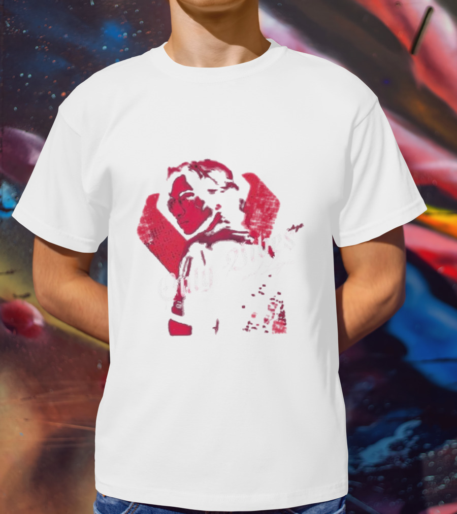 Only Vibes And Logic Amine Ouarid Red Abstract T-Shirt