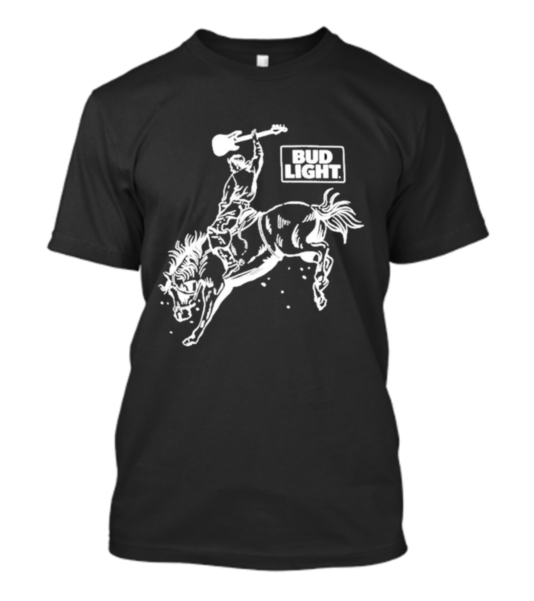 Bud Light Guitar Riding Rodeo Horse T-Shirt