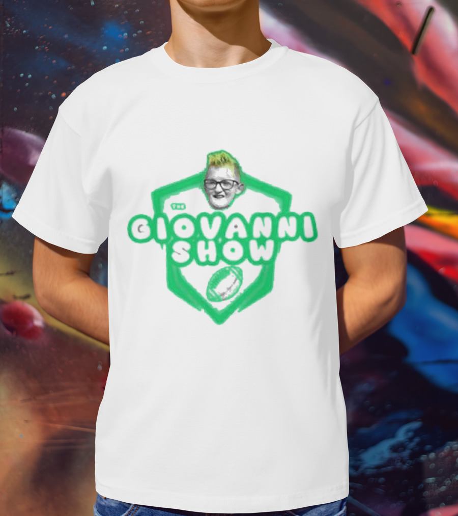 Support The Giovanni Show Football Badge T-Shirt