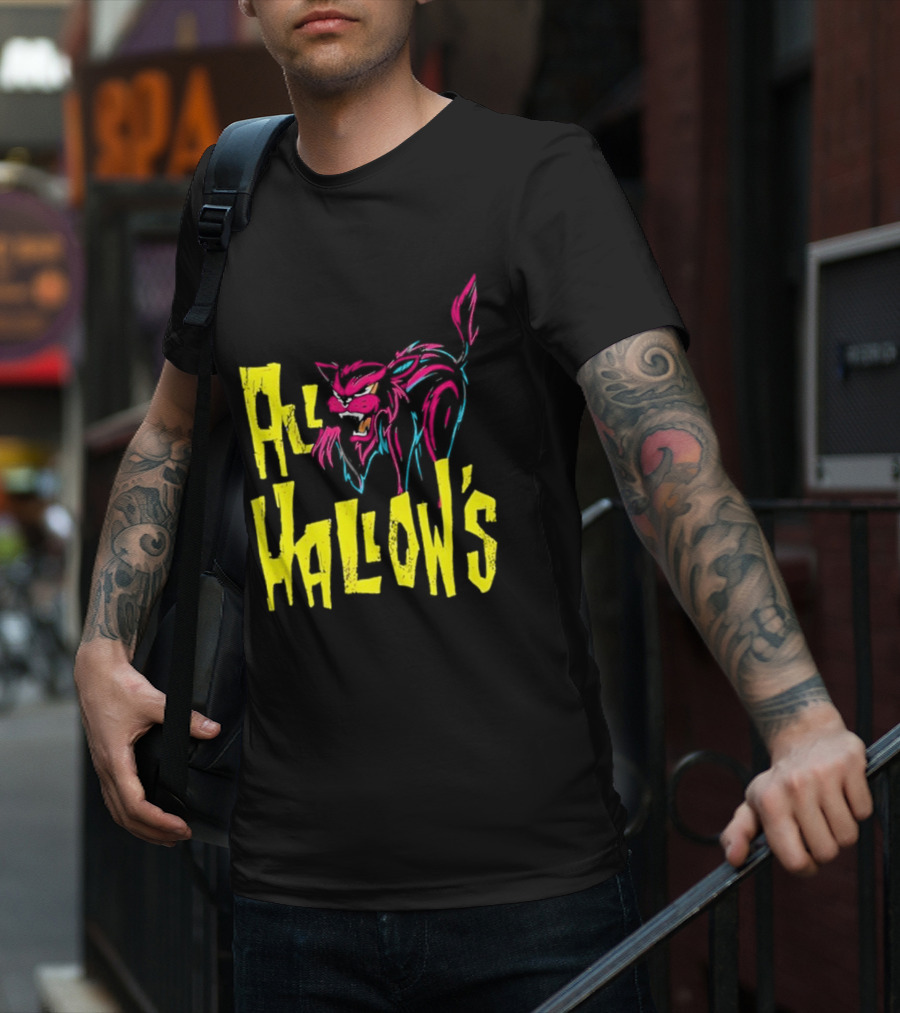 All Hallow's Afireinside Cat T-Shirt