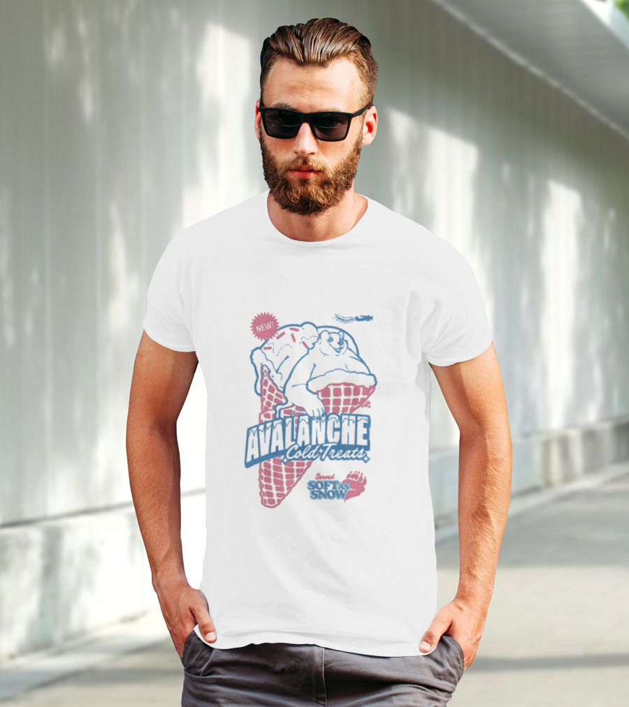 Avalanche Cold Treats Soft As Snow New Bear Cone T-Shirt