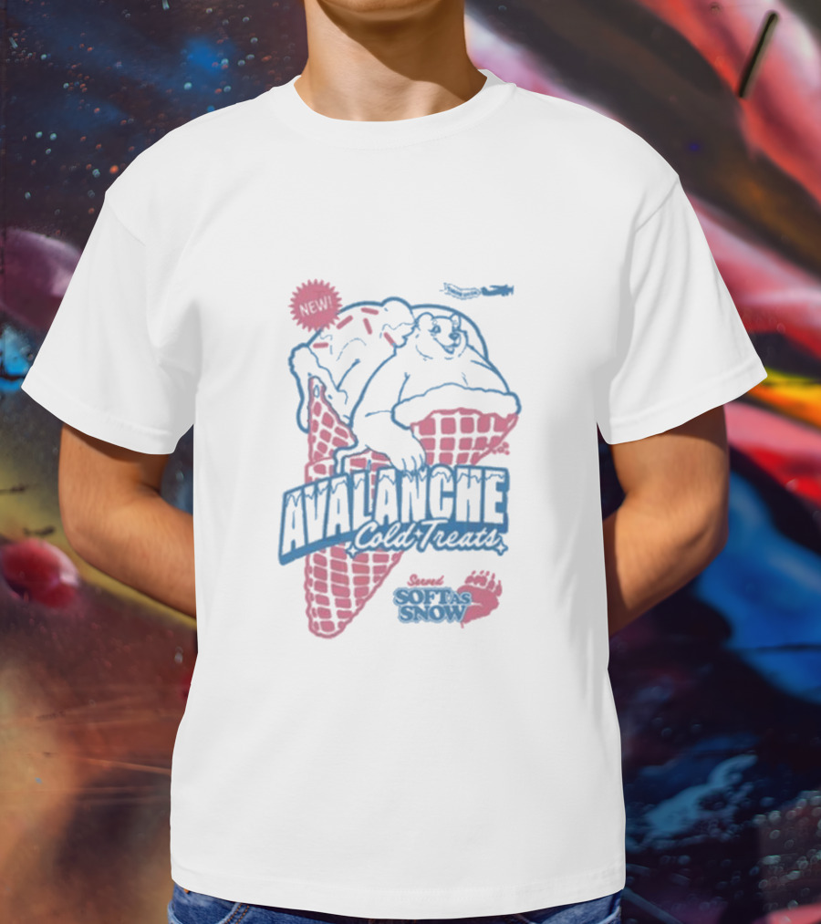 Avalanche Cold Treats Soft As Snow New Bear Cone T-Shirt