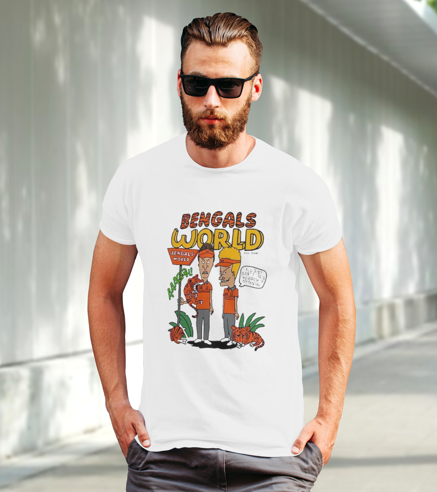 Bengals World Cincinnati NFL X Homage X Beavis And Butt-head Aaagh T-Shirt