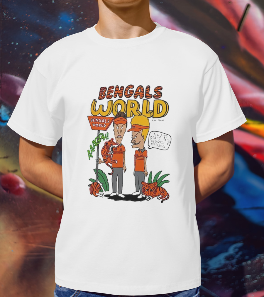 Bengals World Cincinnati NFL X Homage X Beavis And Butt-head Aaagh T-Shirt