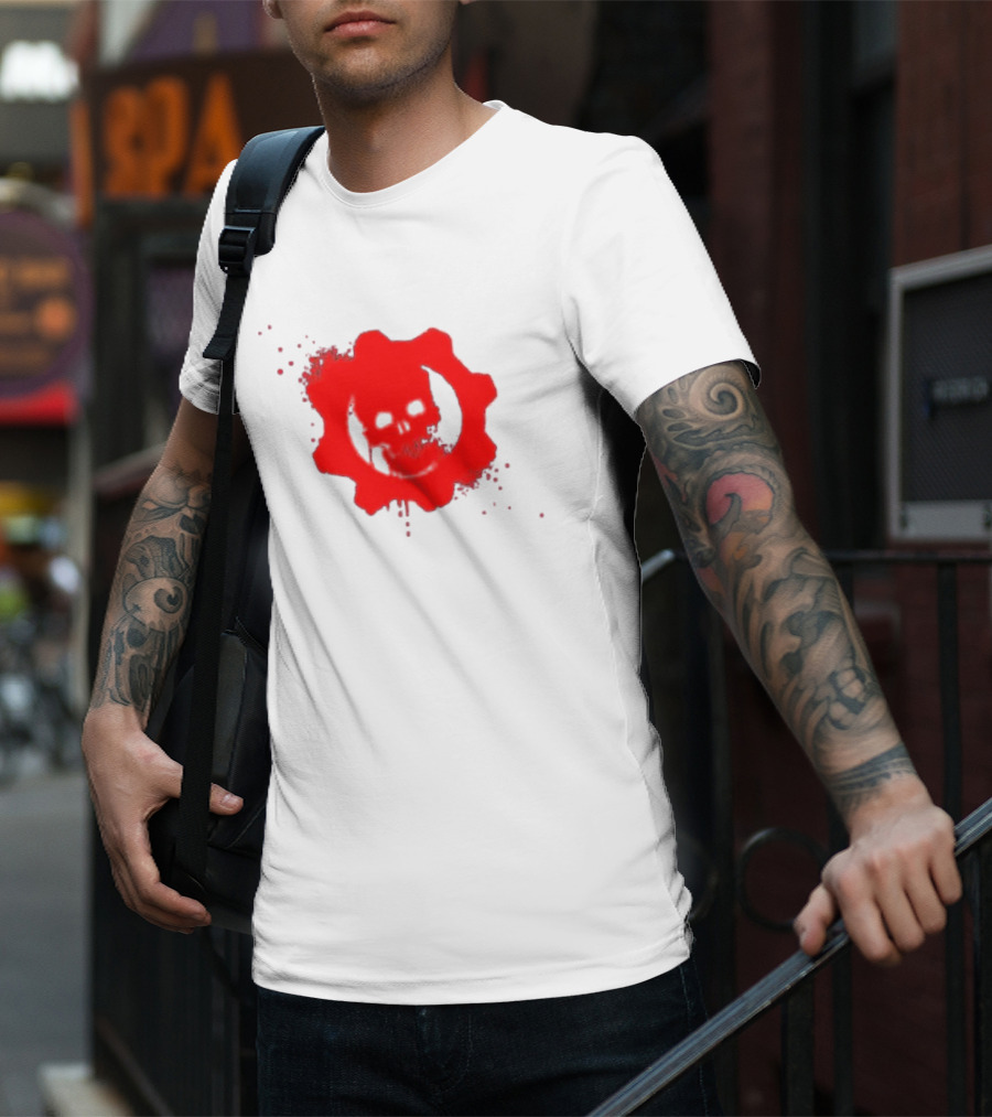 Gears Of War Crimson Omen Icon In Red With Skull T-Shirt