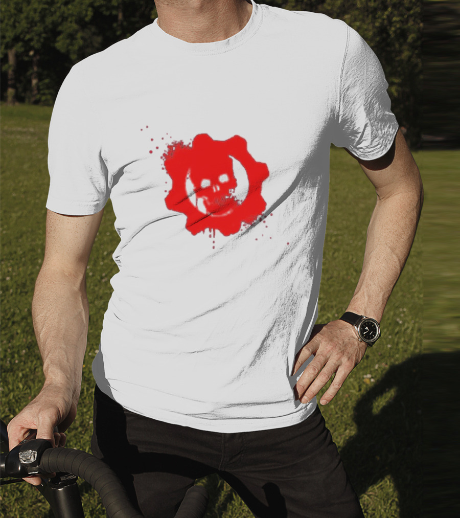 Gears Of War Crimson Omen Icon In Red With Skull T-Shirt