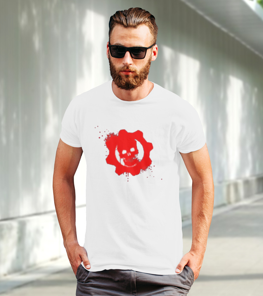 Gears Of War Crimson Omen Icon In Red With Skull T-Shirt