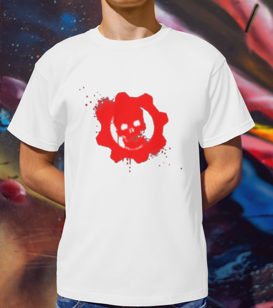 Gears Of War Crimson Omen Icon In Red With Skull T-Shirt