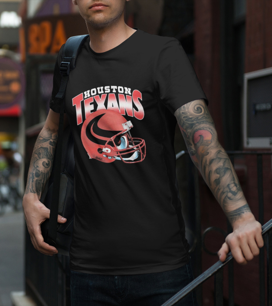 Houston Texans Gradient Helmet Football Gear T-Shirt