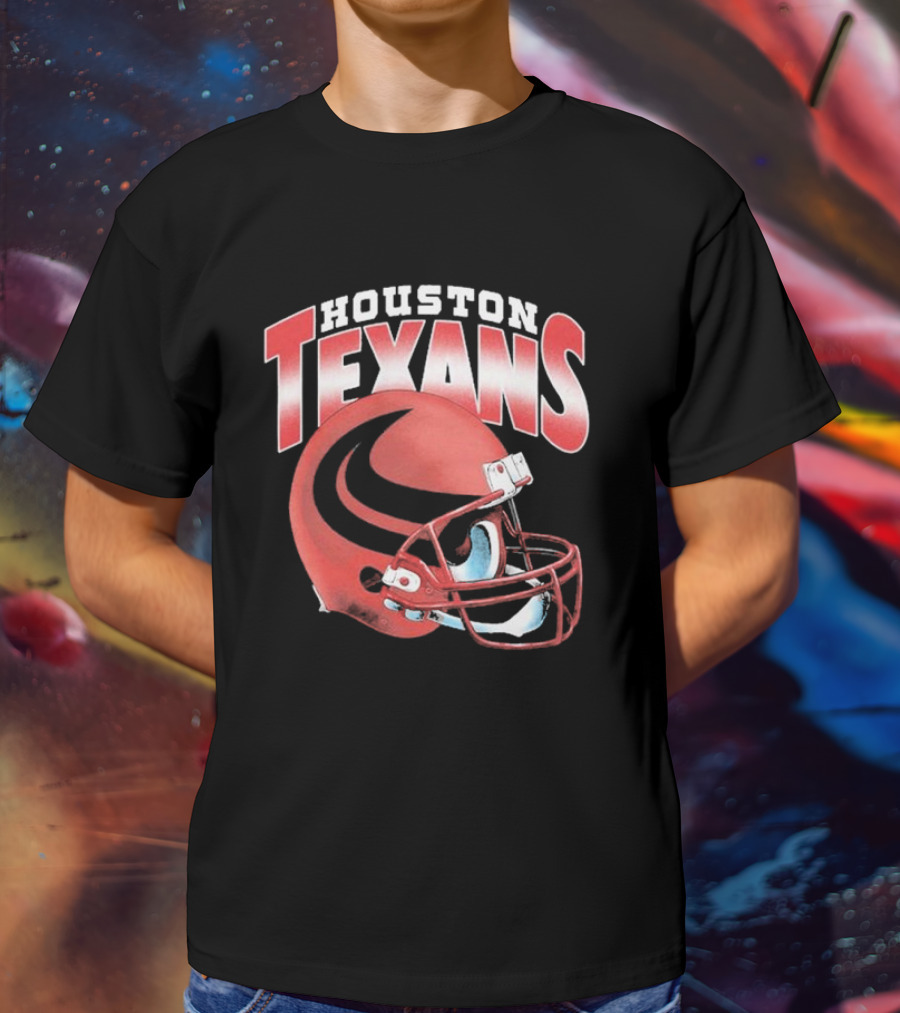 Houston Texans Gradient Helmet Football Gear T-Shirt