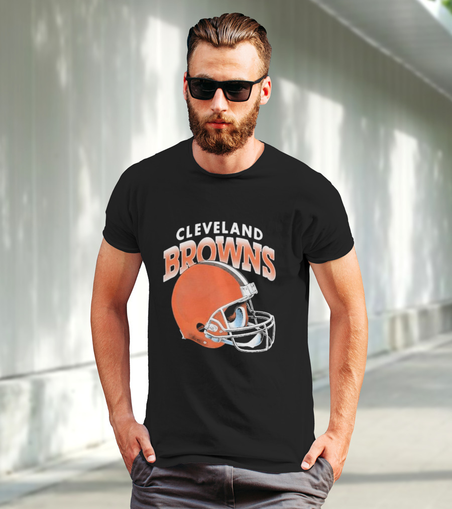 Cleveland Browns Helmet Logo Gradient T-Shirt