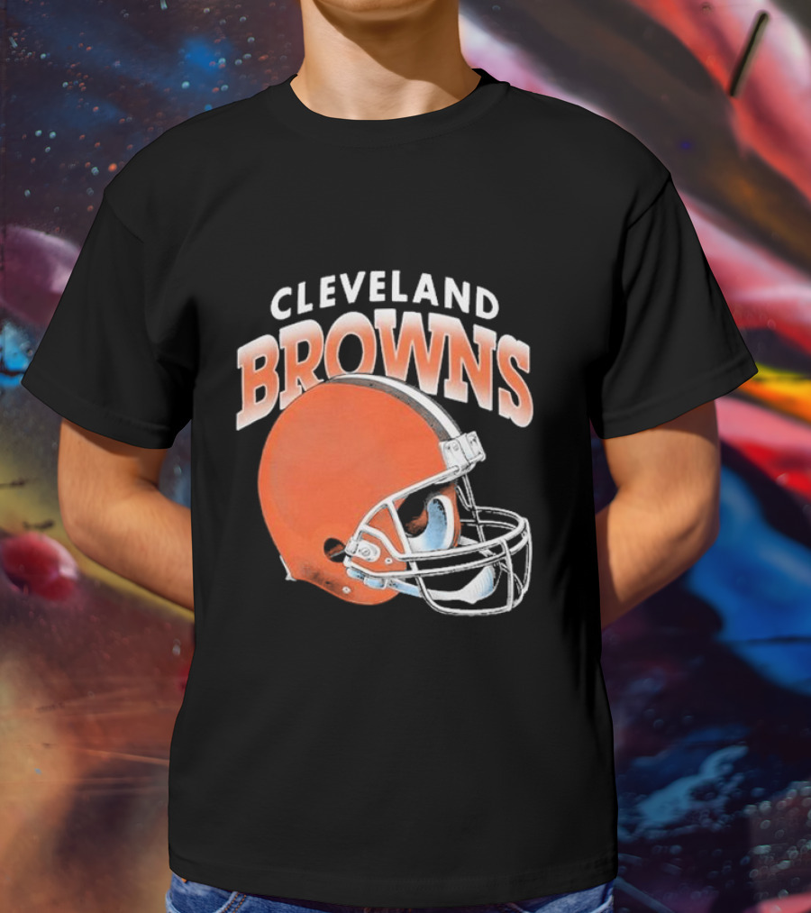 Cleveland Browns Helmet Logo Gradient T-Shirt