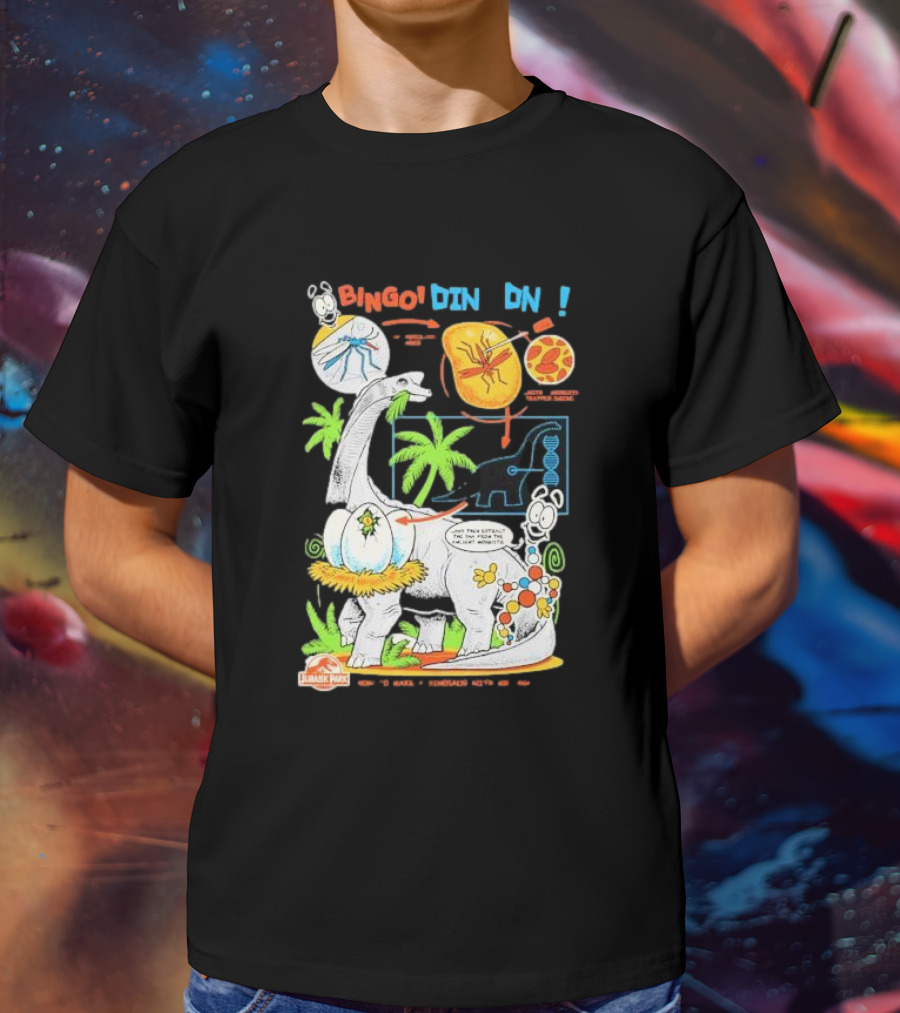 Jurassic Park How To Make A Dinosaur With Mr. DNA Bingo Dino DNA T-Shirt