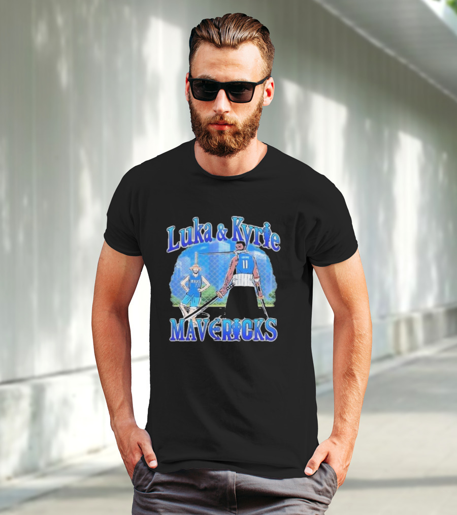 Luka And Kyrie Mavericks Luffy And Zoro Crossover T-Shirt