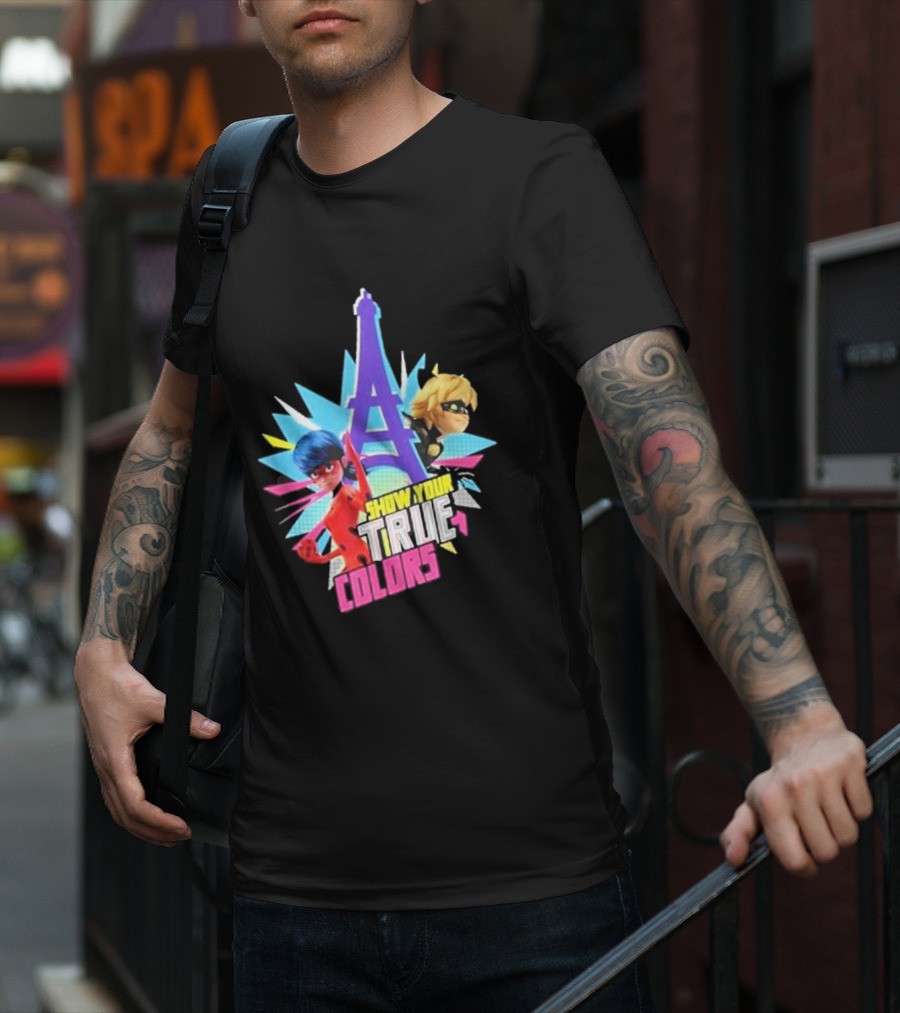 Miraculous Ladybug And Cat Noir Show Your True Colors Paris Eiffel Tower T-Shirt