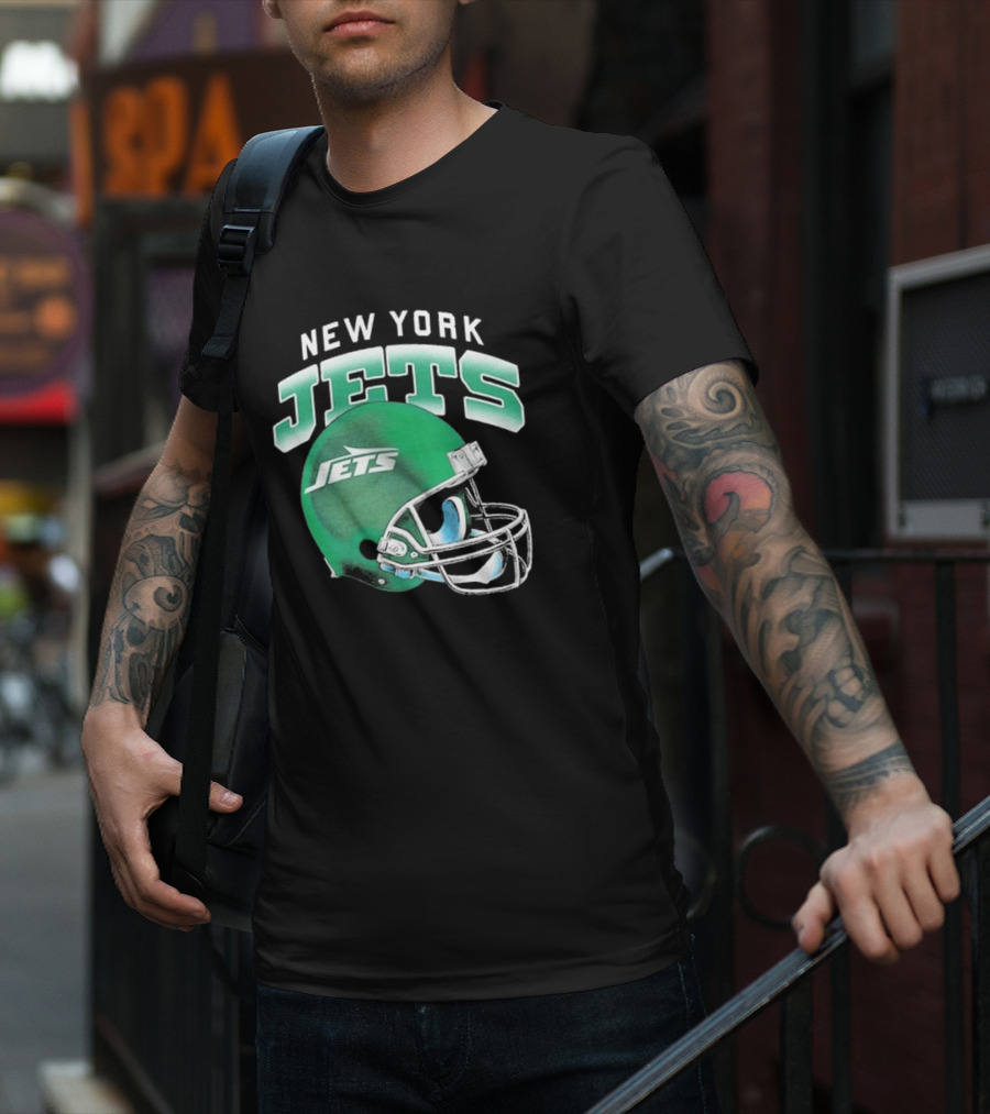 New York Jets Green Gradient Helmet T-Shirt