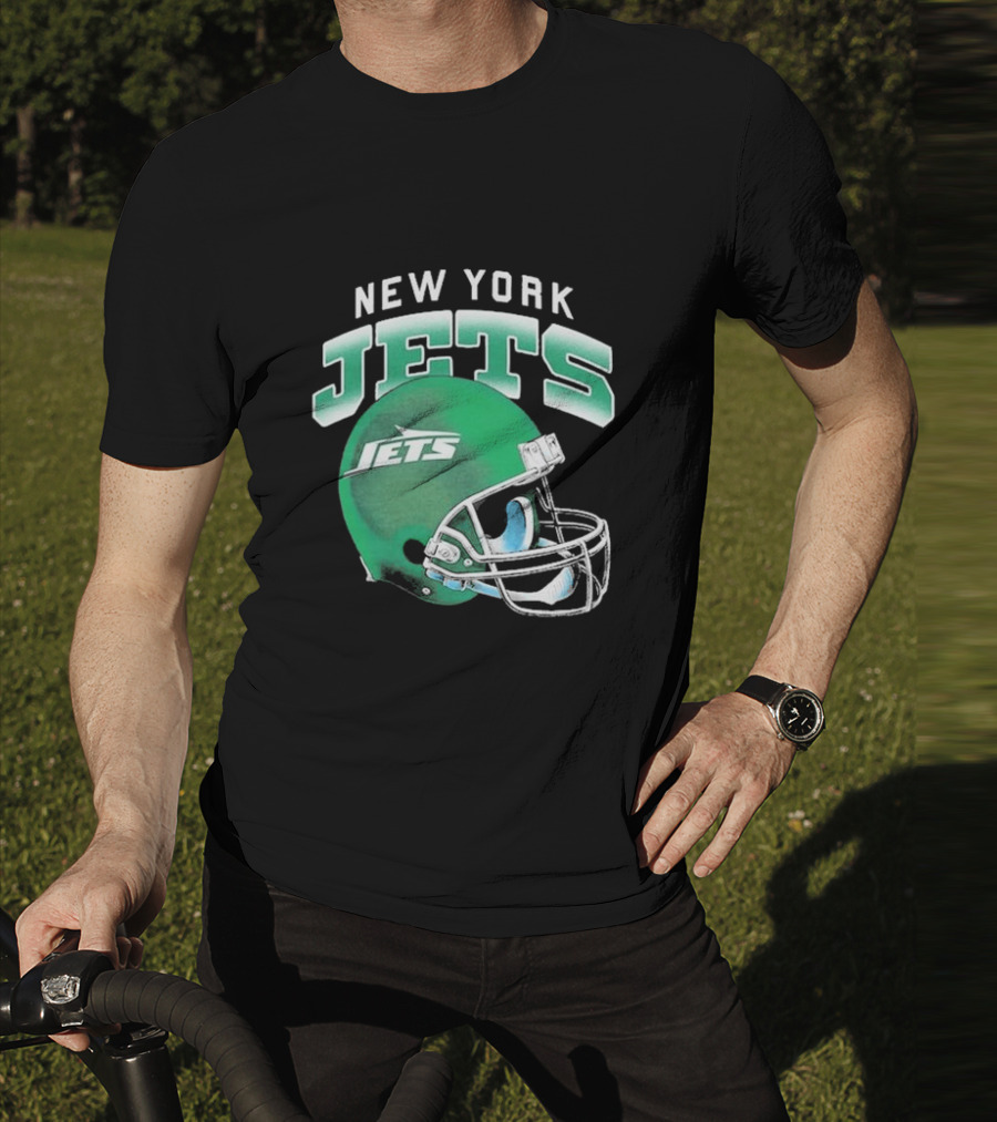 New York Jets Green Gradient Helmet T-Shirt