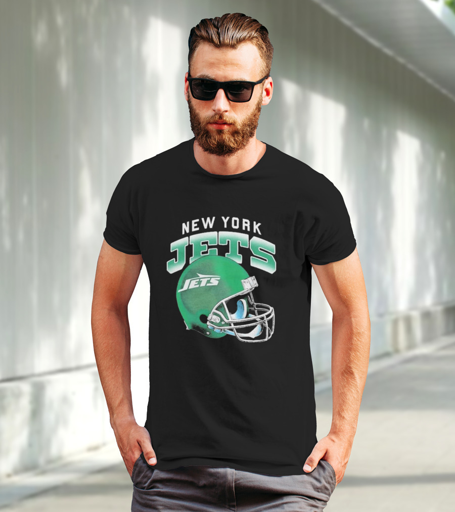 New York Jets Green Gradient Helmet T-Shirt