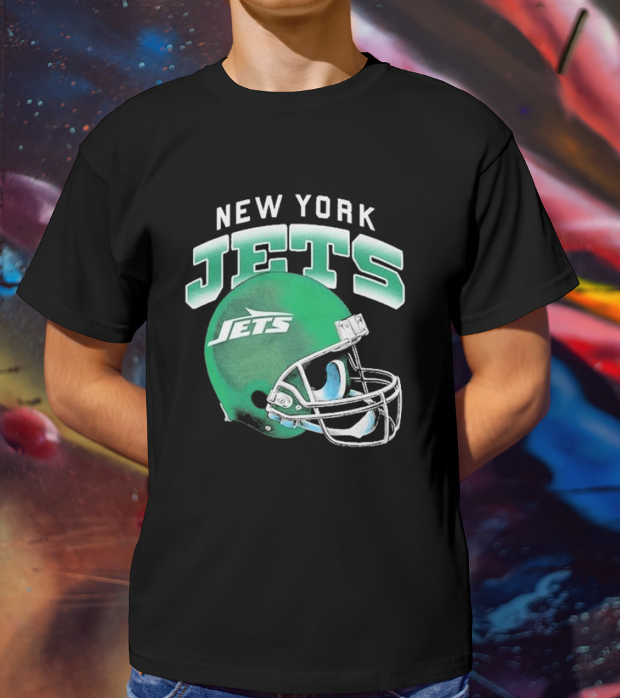 New York Jets Green Gradient Helmet T-Shirt