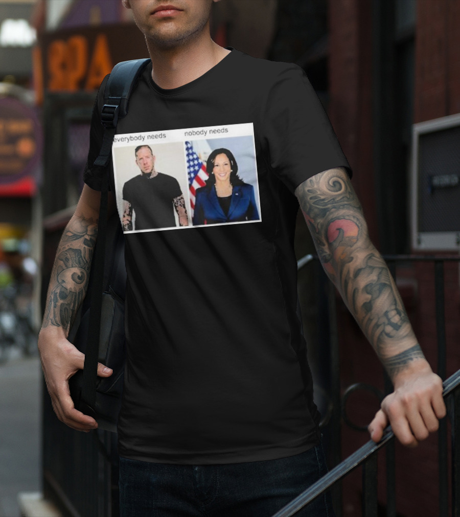 Everybody Needs Nobody Needs American Flag Tattoo Jacket T-Shirt