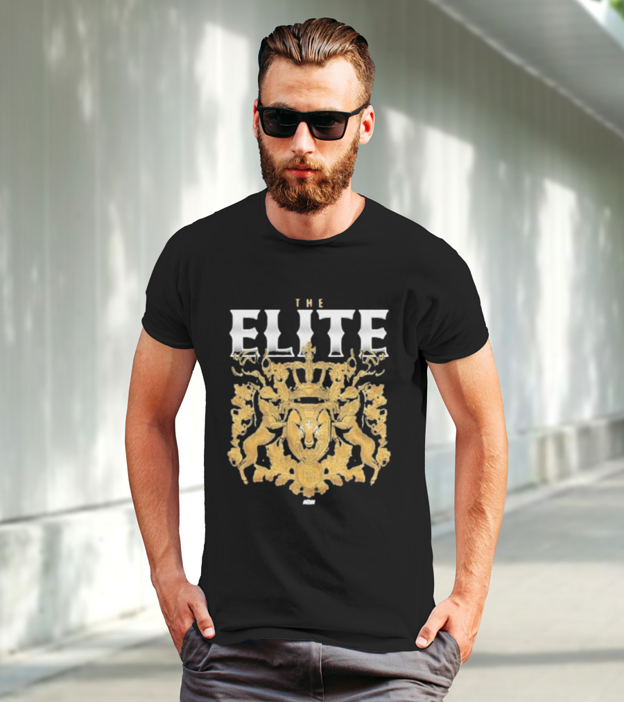The Elite AEW Gold Coat Of Arms Crest T-Shirt