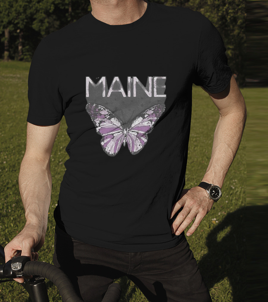Maine Retro Butterfly Motif T-Shirt