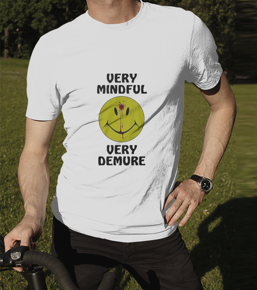 Very Mindful Very Demure Bloodied Smiley Face Icon T-Shirt