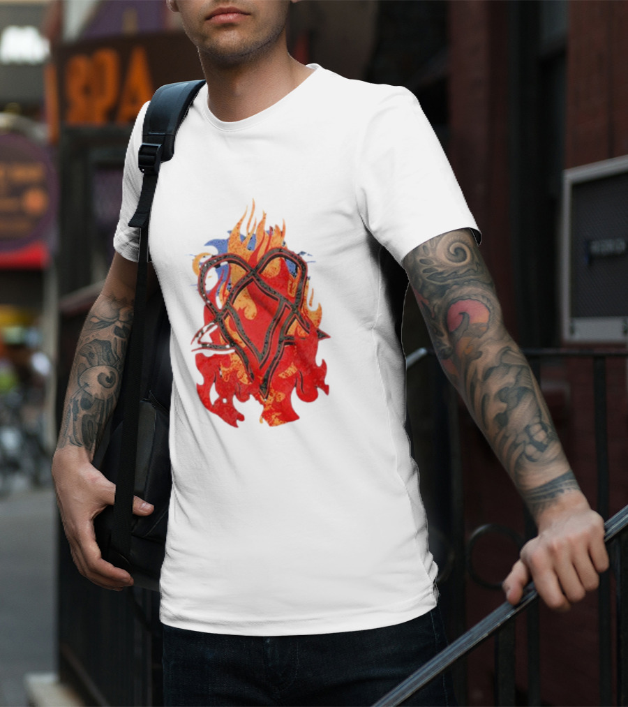 Ville Valo Heartagram Flames Touched By Fire T-Shirt