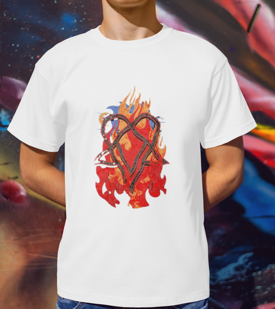 Ville Valo Heartagram Flames Touched By Fire T-Shirt