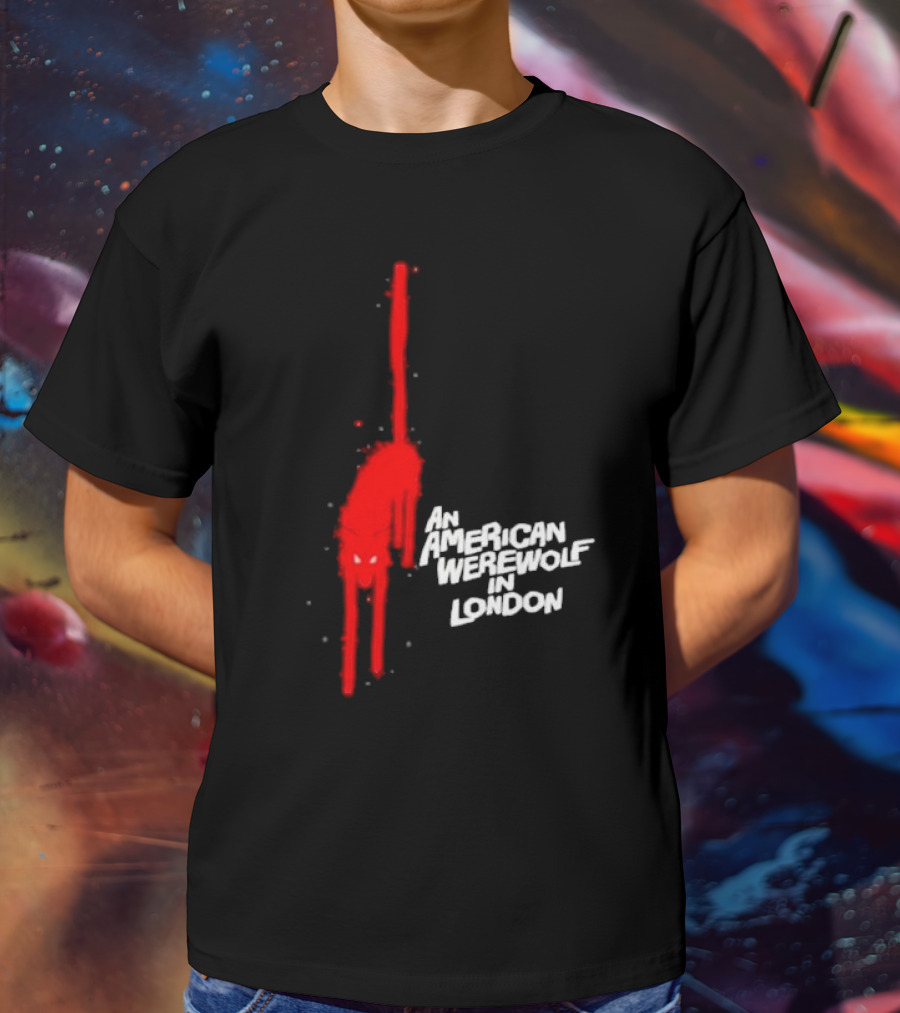 An American Werewolf In London Retro Horror Movie Red Cat T-Shirt