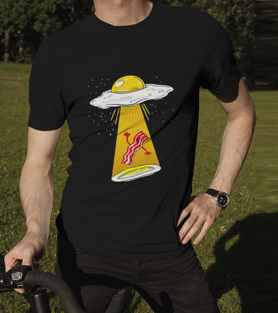 Dave Danna Wonder Nation Alien UFO Egg Abduction Breakfast T-Shirt